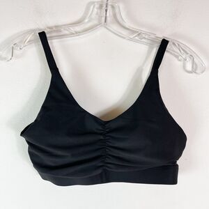 Pro-Fit Activewear NWOT Black V-Neck Ruched Front Bralette Size M